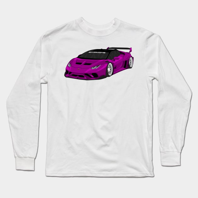 lamborghini huracan PURPLE Long Sleeve T-Shirt by VENZ0LIC